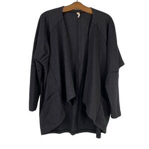 Lucy Open Front Cardigan Black 2X